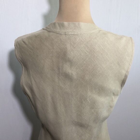 Natalie Lavalle Taller Linen Dress Womens 6 Tan Neutral  Tulip Hem Lagenlook - Picture 16 of 16